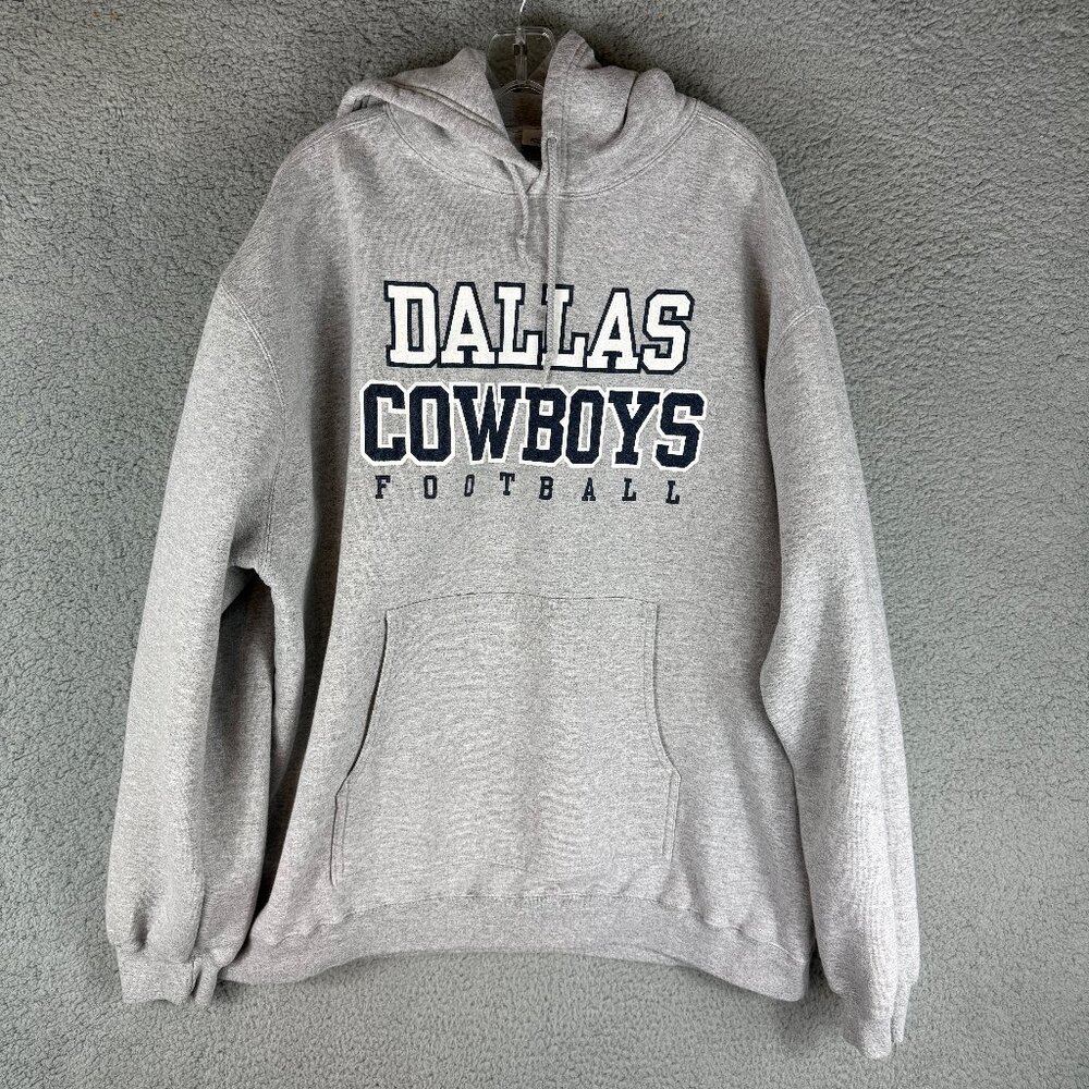 Dallas Cowboys Football Hoodie Reebok Mens XL Gray Pullover Sweatshirt NFL